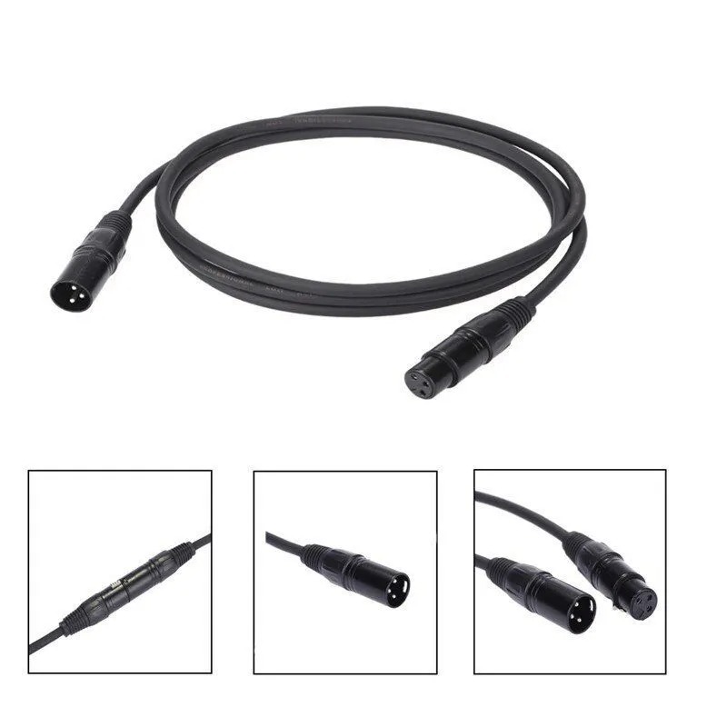 Кабель DMX 512 с разъемами XLR 3pin "папа" - XLR 3pin "мама" 1 метр