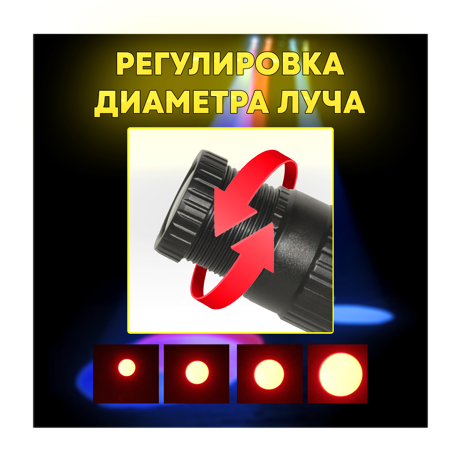 Светодиодный прожектор PartyMaker LED PinSpot 15W RGBW с пультом, черный