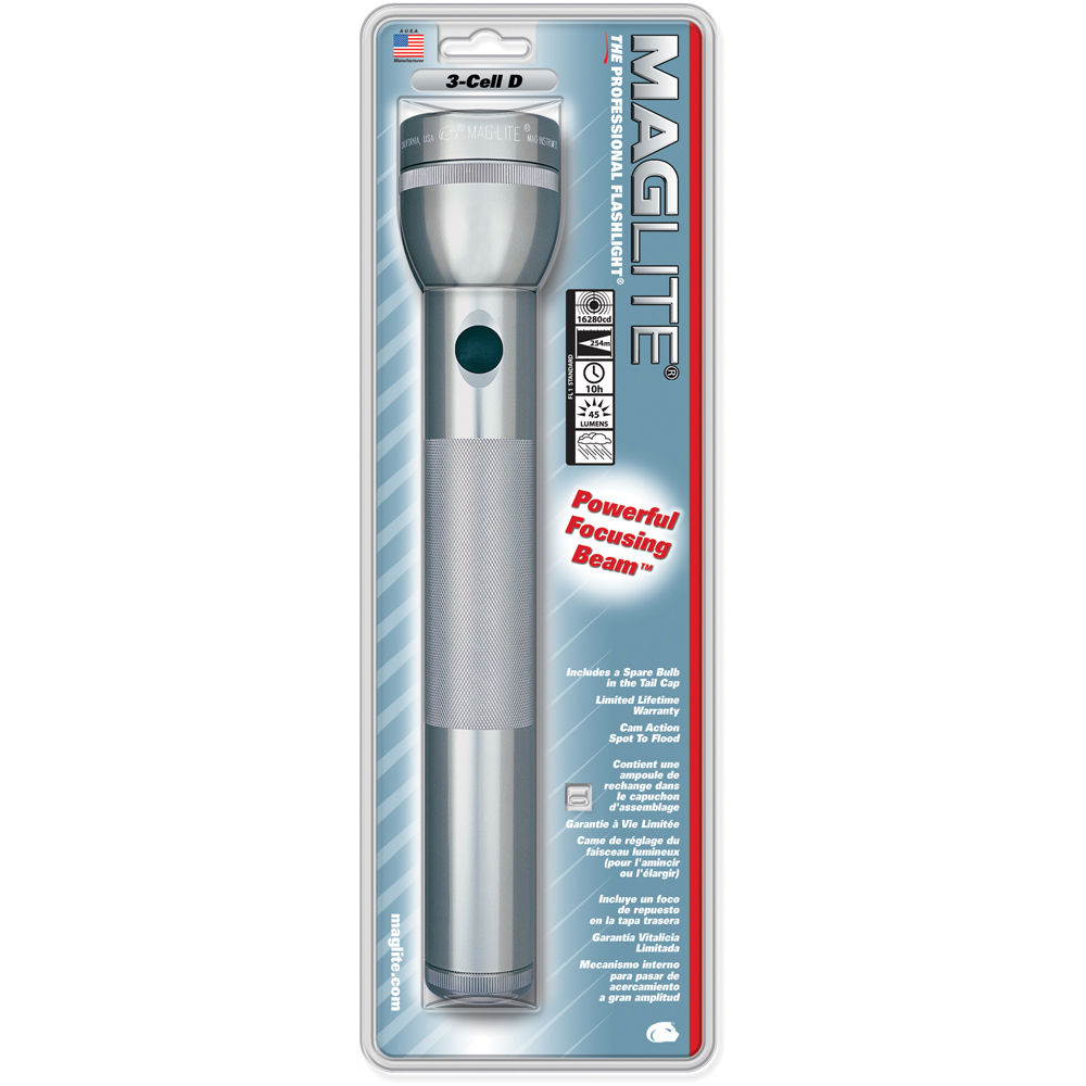 Фонарь-дубинка MAGLITE 3D серебряный