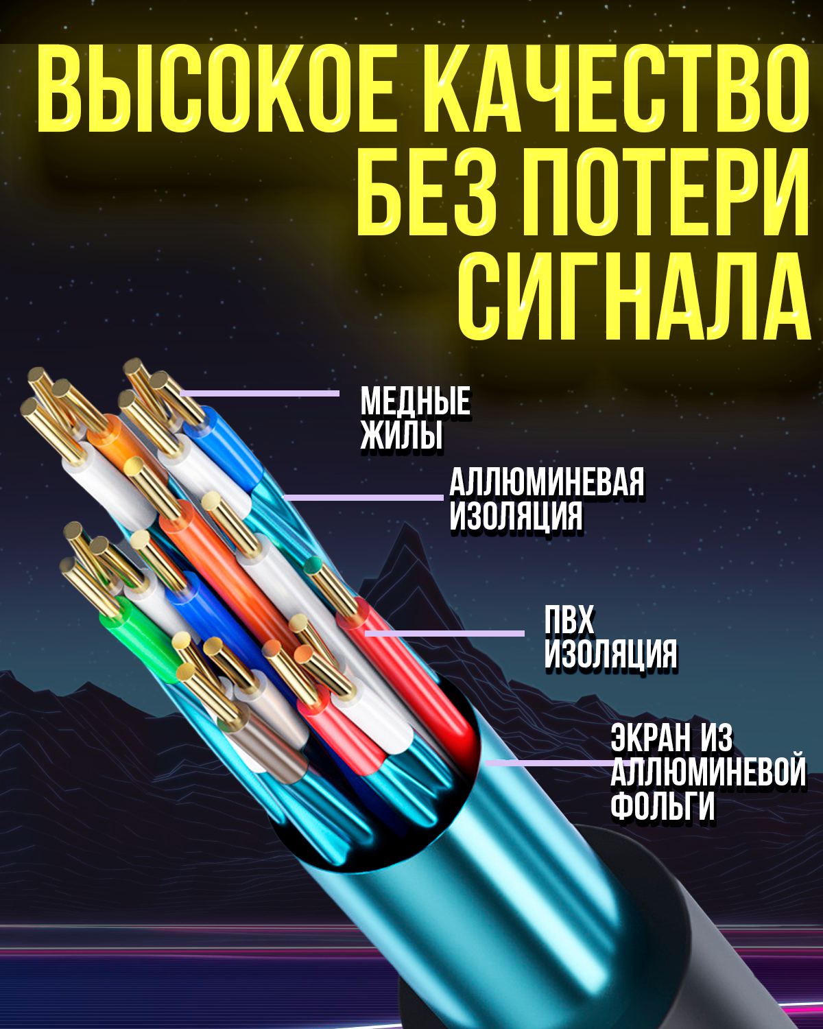 Цифровой видео кабель HDMI 4K версия 2.0 "шт" - "шт" 1 метр