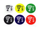 NFC метки самоклеющиеся набор 6 штук цветные