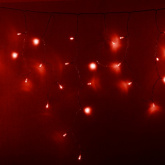 Светодиодная гирлянда бахрома Айсикл 2,4 х 0,6 м, прозрачный провод, диоды красные