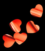 Конфетти металлизированное сердца 4см красные 50гр