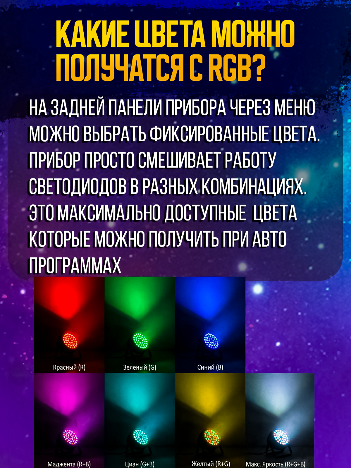 Светодиодный прожектор PartyMaker LED PAR 36x1W RGB Пульт ду