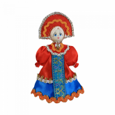 Кукла - подвеска "Девушка в красном кокошнике"