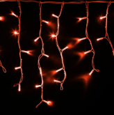 Светодиодная гирлянда бахрома Айсикл 4,0 х 0,6 м, белый провод каучук, диоды красные