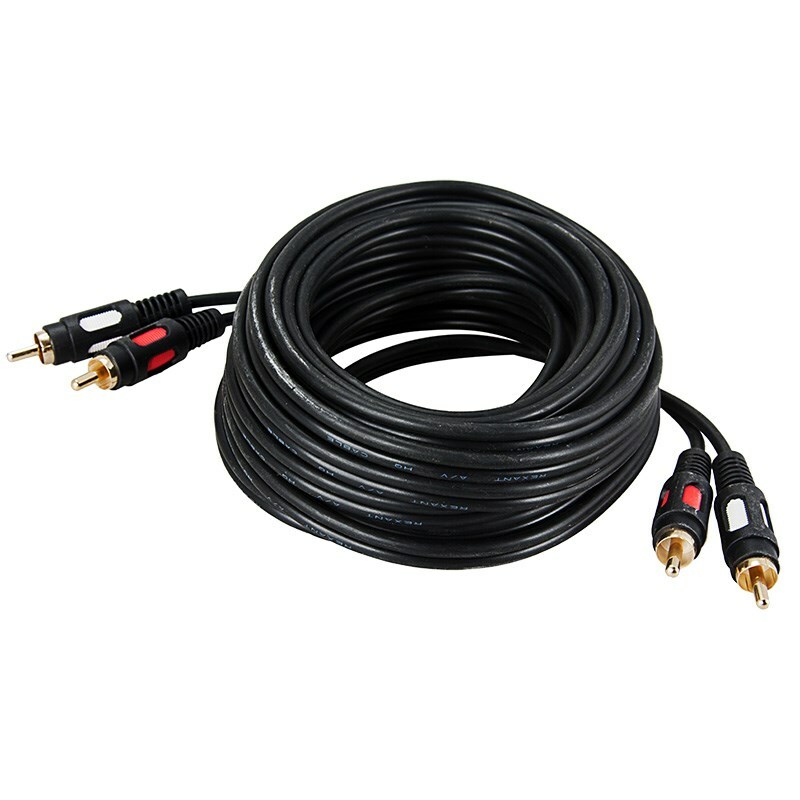 Шнур GOLD 2 RCA - 2 RCA, 10 м, черный