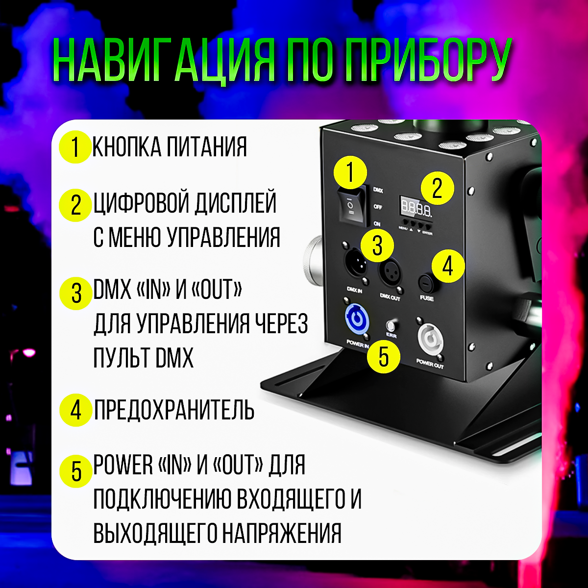 Криопушка PartyMaker Jet CO2 LED RGB генератор дыма 250w