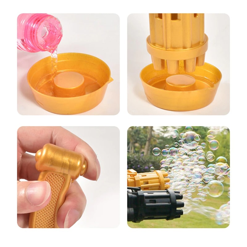 Пузырь машина "Миниган" для мыльных пузырей пулемет Гатлинга золотой