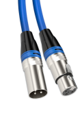 Микрофонный кабель синий для передачи аудиосигнала XLR 3pin "папа" - XLR 3pin "мама" 15 метров