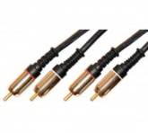 Кабель аудио Metal Gold 2xRCA "папа" - 2xRCA "папа" 3 м