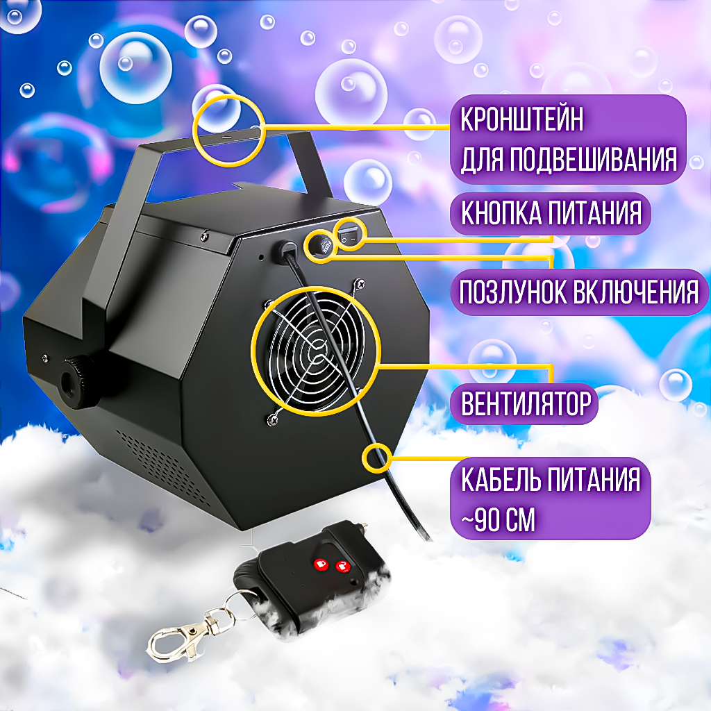 Генератор мыльных пузырей PartyMaker BS-100 с пультом ДУ