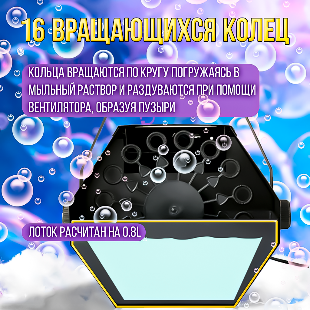 Генератор мыльных пузырей PartyMaker BS-100 с пультом ДУ