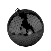 Зеркальный диско шар PartyMaker диаметр 20 см черный