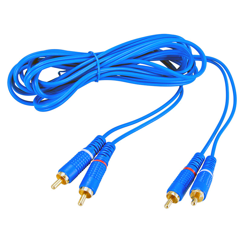 Шнур GOLD 2 RCA - 2 RCA, 1.5 м, синий