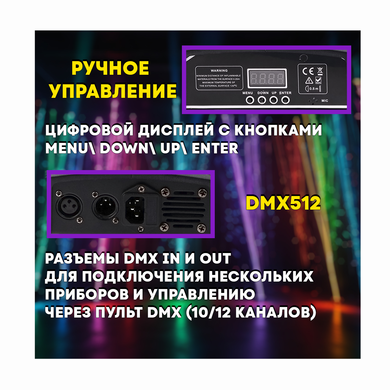 Вращающаяся голова PartyMaker 60W RGBW с гобо рисунками