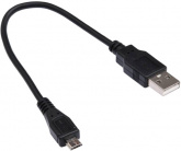 Кабель USB A "папа" - micro B "папа" 1 м, черный