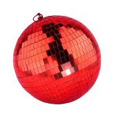 Зеркальный диско шар PartyMaker диаметр 30см красный