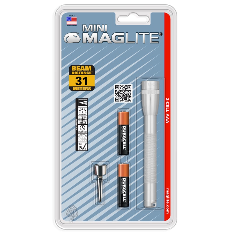 Фонарь MAGLITE, Mini, 2AAA, серебро