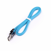 Кабель USB A - USB Type-C резина, синий, 1 м 