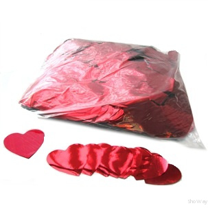 Конфетти металлизированное сердца 4,1см красные 1кг