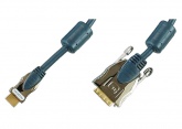 Кабель цифровой Metal Gold HDMI "папа" - DVI-D "папа" 1.5 м D8мм
