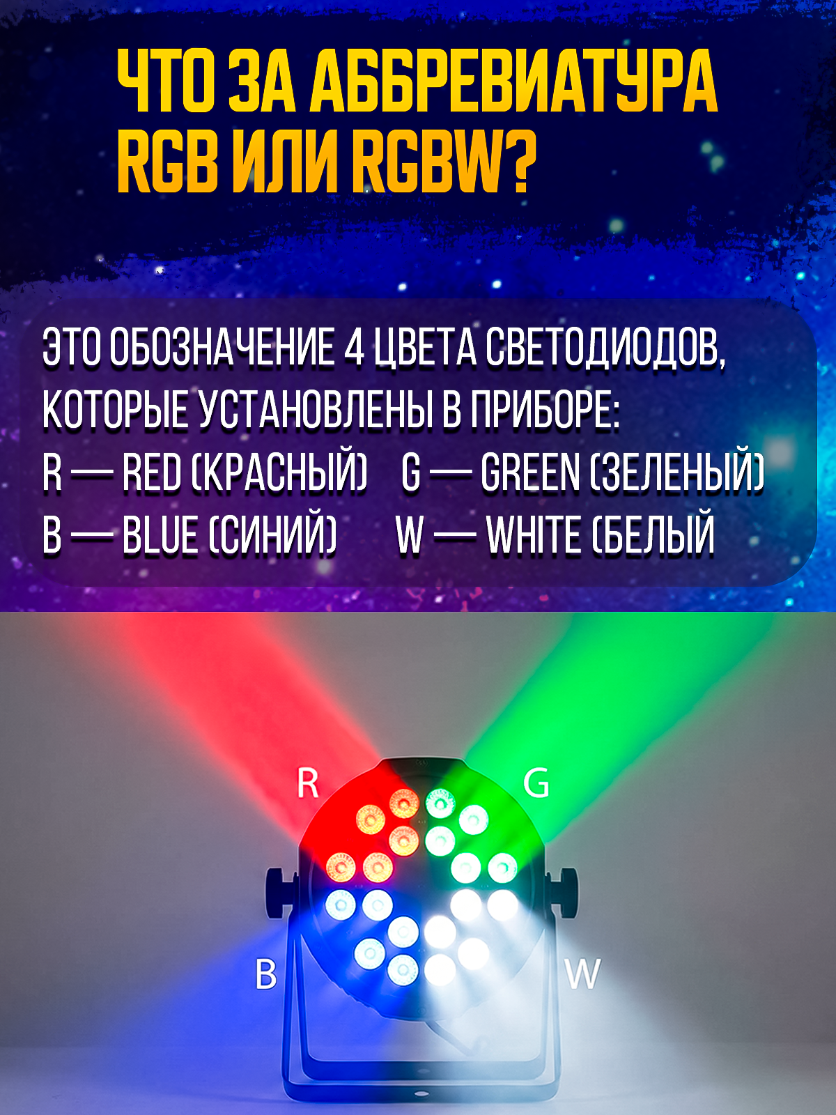 Светодиодный прожектор PartyMaker LED PAR 54x1W RGBW