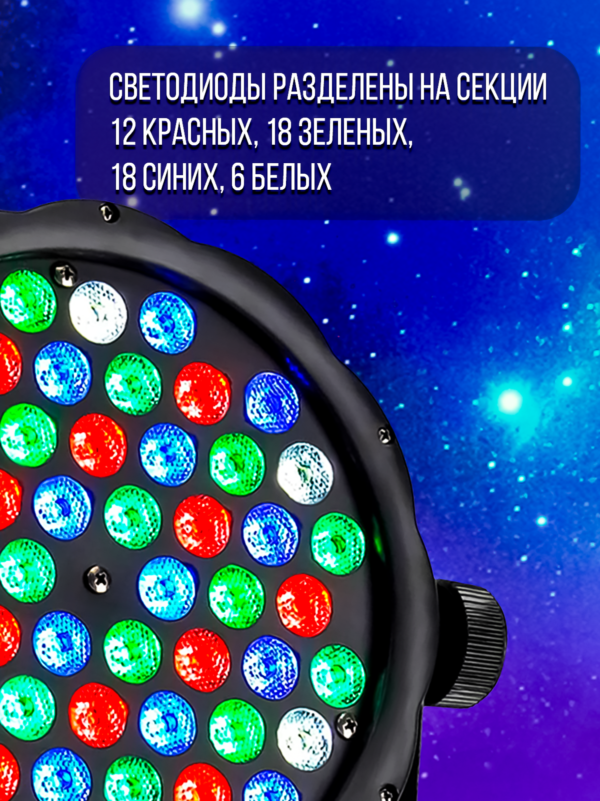 Светодиодный прожектор PartyMaker LED PAR 54x1W RGBW
