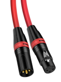 Микрофонный кабель красный для передачи аудиосигнала XLR 3pin "папа" - XLR 3pin "мама" 25 метров