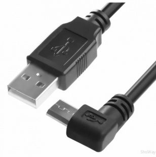 Кабель USB A "папа" - micro B "папа" угловой, 1 м
