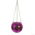 Зеркальное подвесное кашпо в форме диско-шара, 20 см пурпурное