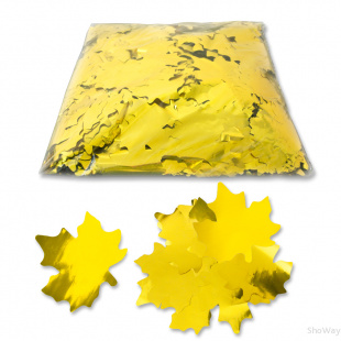 Конфетти металлизированное кленовые листья 5см золото 1кг