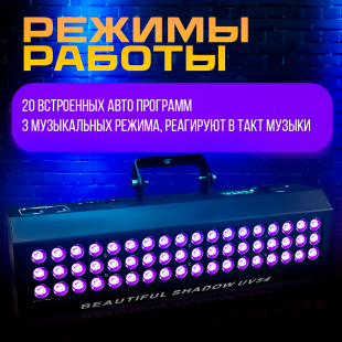 Ультрафиолетовый светодиодный прожектор PartyMaker Phantom UV 54 LED x 3w