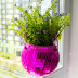 Зеркальное подвесное кашпо в форме диско-шара, 12 см пурпурное