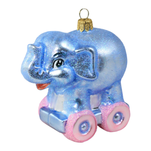 Ёлочная игрушка "Слон на роликах"