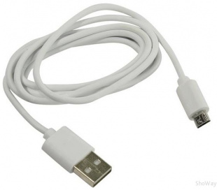 Кабель USB A "папа" - micro B "папа" 1 м, белый