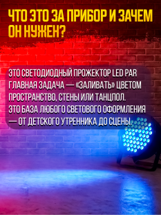 Светодиодный прожектор PartyMaker LED PAR 54x1W RGBW