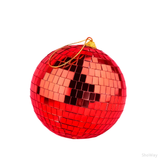 Зеркальный диско шар PartyMaker диаметр 10 см красный