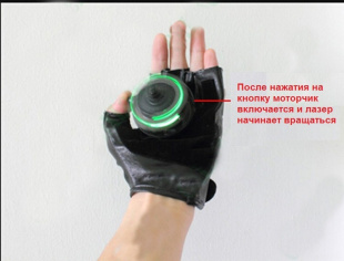 Лазерная перчатка PartyMaker Rotable Light левая (зеленая)