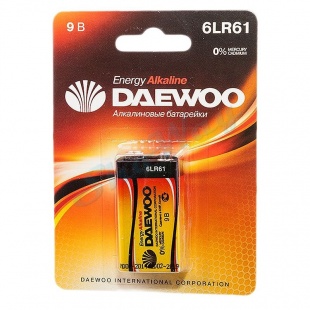Батарейка DAEWOO ENERGY Alkaline 6LR61 1 шт.