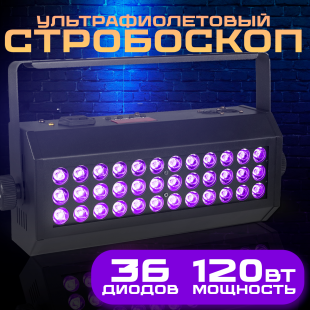 Ультрафиолетовый светодиодный прожектор PartyMaker Phantom UV 36 LED x 3w