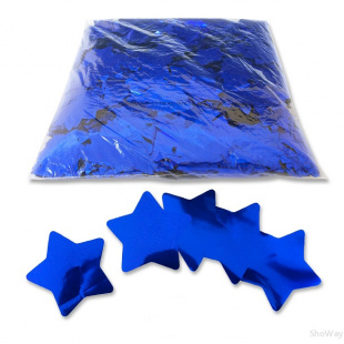 Конфетти металлизированное звезды 4,1см синие 1кг