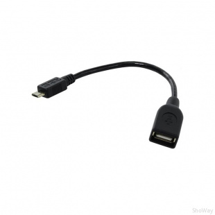 Кабель USB A "мама" - micro B "папа", USB OTG, 0.3 м