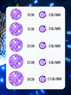 Мотор черный для зеркального диско шара c цепочкой и карабином до 30 см PartyMaker